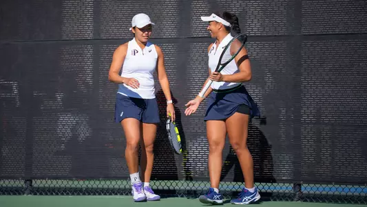 Savannah Broadus and Janice Tjen at the Freeman Memorial Tournament