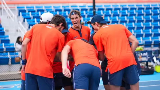 Men's tennis huddle