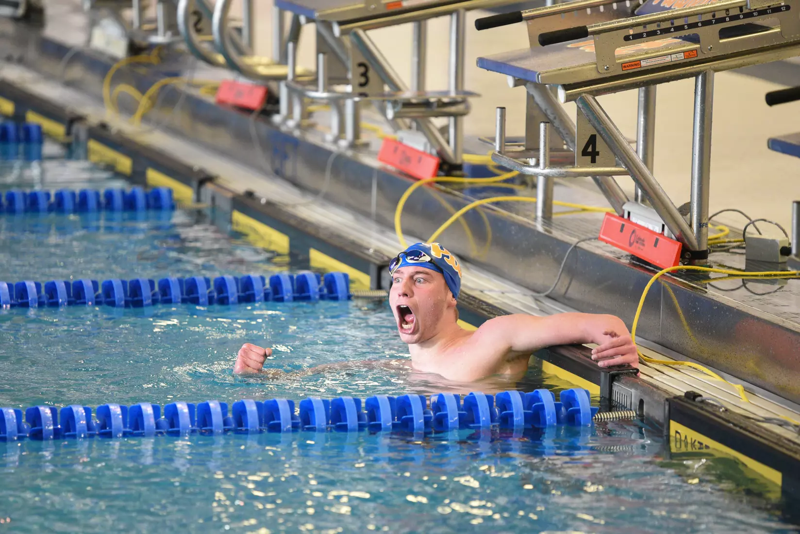 Warren Briggs breaks the school record in the 1,000 Free