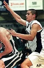 Pittsburgh's John Finneman, right, pressures Wright State's Thomas Hope in the first half during Pittsburgh's 69-52 season-opening win Friday night.