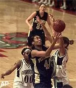 Nickeia Morris had a huge game Sunday, posting 11 points, 11 rebounds and five blocks vs. Lafayette.