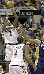 Julius Page shoots from the outside.  Page scored 17 points to lead Pittsburgh to the Sweet 16!