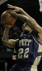 Antonio Graves drives to the basketball against DePaul's Wilson Chandler in the first half Wednesday night in Rosemont, Ill.