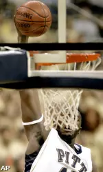DeJuan Blair dunks against Fairleigh Dickinson in the first half.