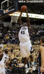 DeJuan Blair dunks in the Panthers' 82-53 win over Miami on Monday night.