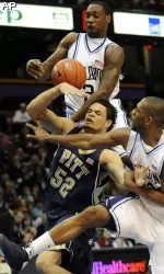 Gary McGhee tries to maintain possession against Villanova. (AP Photo/Michael Perez)