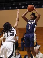 Shavonte Zellous shoots over Providence's Mi-Khida Hankins. (AP)
