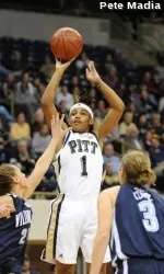 Shavonte Zellous pulls up for a jump shot in a win against Villanova.