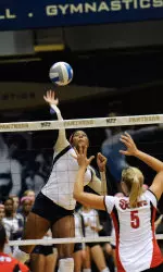 Mechael Guess had a season-high 13 kills last Sunday at DePaul