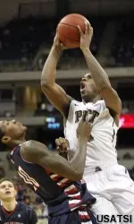 Lamar Patterson is fouled as he shoots.