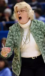 Pittsburgh head coach Agnus Berenato reacts during the first half. (AP Photo/Jessica Hill)