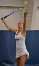 Borza was victorious in both singles and doubles against Georgetown