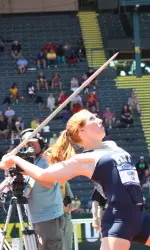 Elizabeth Kline at the NCAA National Championship Meet in Eugene, Ore.