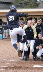 Carly Thea after hitting her fifth homer of the season