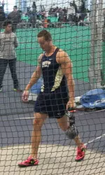 Andrew Wells won the Weight Throw for a second straight week