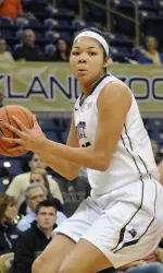 Stasha Carey posted her fifth double-double of the season vs. Syracuse