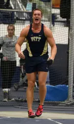 Andrew Wells broke his own school record in the Hammer Throw on Thursday