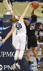 Freshman Brenna Wise notched her fourth career double-double with 17 points and 11 rebounds vs. Duke