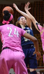 Brenna Wise had her fifth double-double of the season in a win at VT.