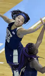 Stasha Carey had 14 points, 15 rebounds and four steals vs. UNC.