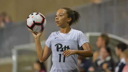 PITTSBURGH, PA, Sept 6: The Pitt women's soccer team hosts Duquesne at the Petersen Sports Complex on September 6, 2018. Photographer: Pete Madia/Pitt Athletics