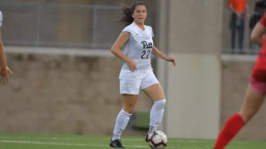 PITTSBURGH, PA, Sept 6: The Pitt women's soccer team hosts Duquesne at the Petersen Sports Complex on September 6, 2018. Photographer: Pete Madia/Pitt Athletics