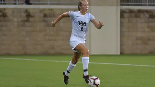 PITTSBURGH, PA, Sept 6: The Pitt women's soccer team hosts Duquesne at the Petersen Sports Complex on September 6, 2018. Photographer: Pete Madia/Pitt Athletics
