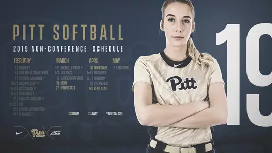 Pitt Softball Non-Conference Schedule Graphic