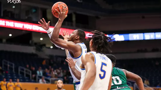 Abdoul Karim Coulibaly attempting a shot against Slippery Rock.