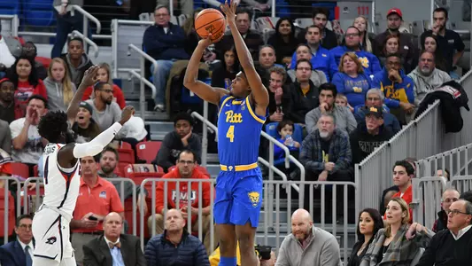 Gerald Drumgoole, Jr. shooting over a defender at Robert Morris.