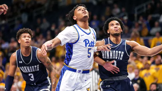 Au'diese Toney boxing out a defender against Monmouth.