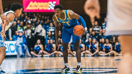 Xavier Johnson with the ball at Duke.