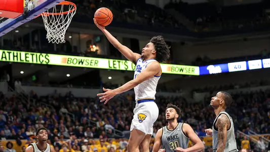 Justin Champagnie converting a layup vs. Wake Forest.