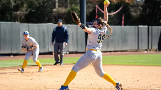 Becca Miller pitching vs. UMass.