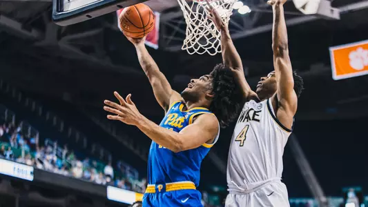 Justin Champagnie converting a layup vs. Wake Forest.