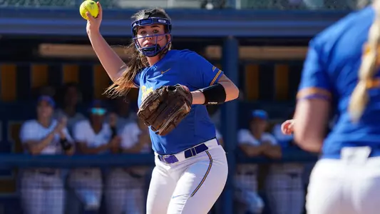 Becca Miller throwing the ball at UCLA.