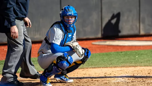 Brie Horrell catching vs. UMass.