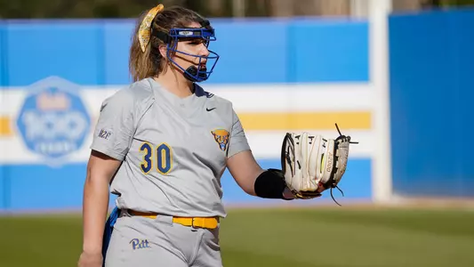 Brittany Knight pitching vs. CSU Bakersfield.