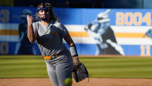 Brittany Knight pitching vs. CSU Bakersfield.