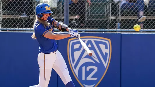 Kaitlyn Kruger hitting the ball at UCLA.
