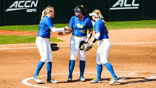 Becca Miller during a mound visit at Clemson