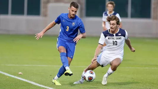 Raphael Crivello dribbling at Notre Dame.