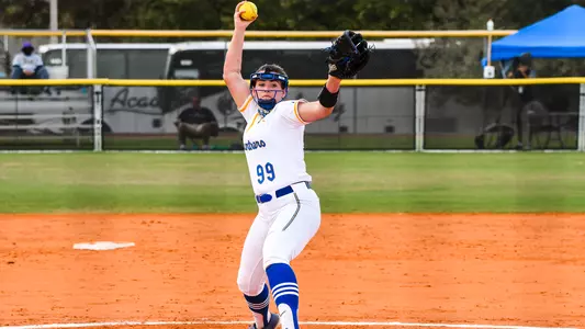 Becca Miller pitching vs. New Mexico State.
