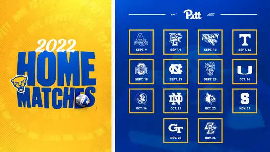 2022 Pitt Volleyball Home Schedule