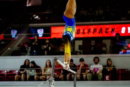 Jordyn Ewing on bars at NC State