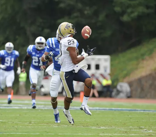 DURHAM, NC - SEPTEMBER 21: The Pitt Panthers take on the Duke Blue Devils in NCAA Div. 1 Football at Wallace Wade Stadium on September 21, 2013 in Durham, North Carolina. (Pete Madia / www.petemadia.com)