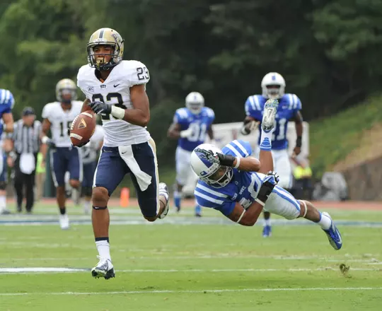 DURHAM, NC - SEPTEMBER 21: The Pitt Panthers take on the Duke Blue Devils in NCAA Div. 1 Football at Wallace Wade Stadium on September 21, 2013 in Durham, North Carolina. (Pete Madia / www.petemadia.com)