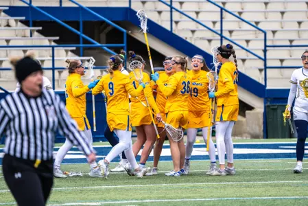 WLAX 2024 KSU Post-goal celebration