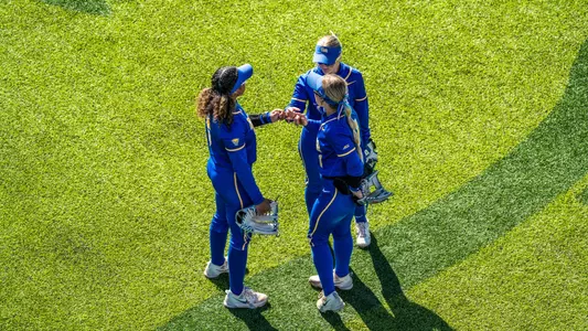 Action Shot of Three Outfielders