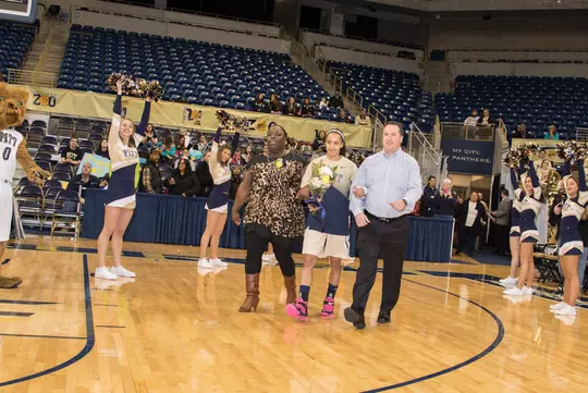 PITTSBURGH, PA- The Pitt women's basketball team (18-10, 8-7 ACC) take on the Clemson Tigers (9-19, 1-14 ACC) on Sunday, March 1, 2015 at The Petersen Events Center. Today's game is Senior Day as well as Girl Scout Day.